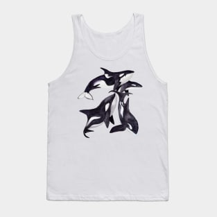 Orcas and Seal with blue fish Tank Top